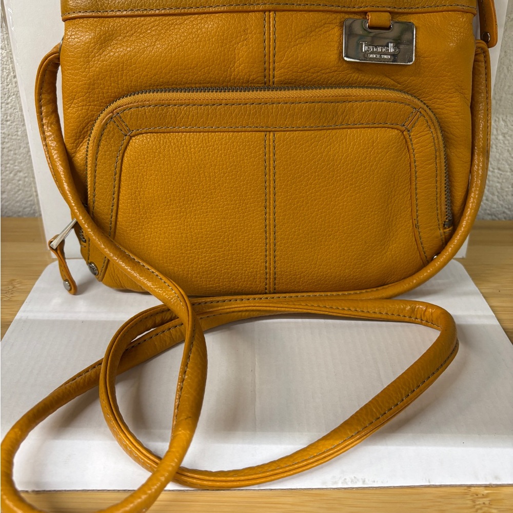 Tignanello Yellow Leather Crossbody Bag